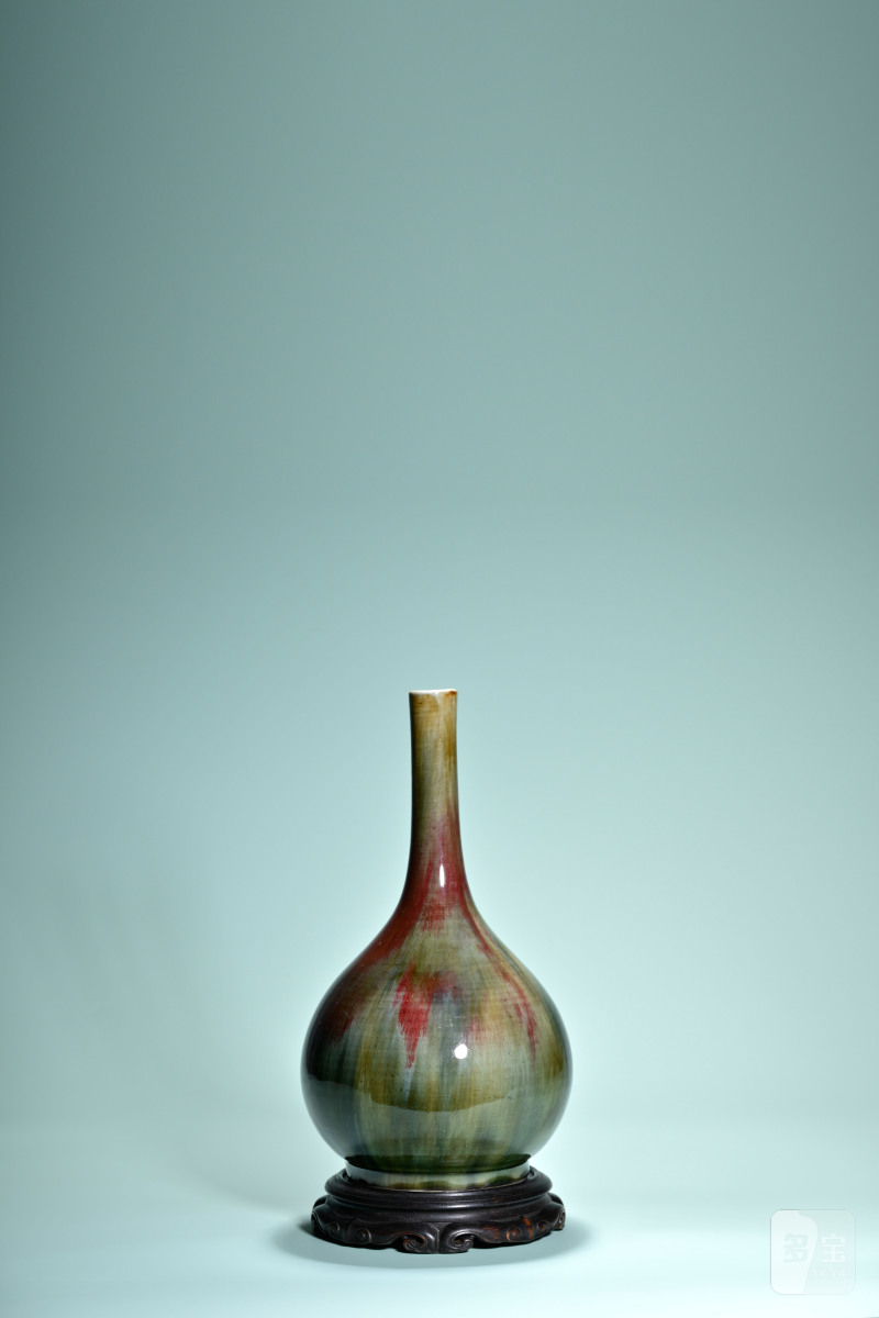 清雍正 窑变釉荸荠瓶 - 图3